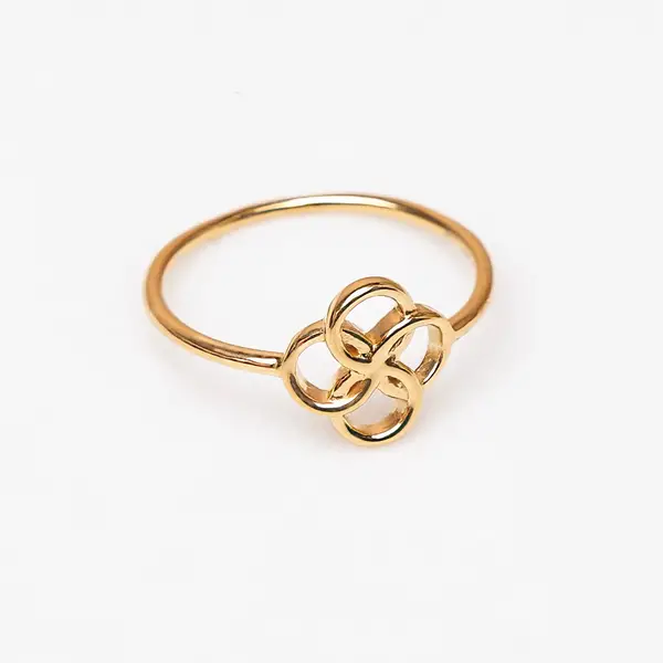 Leaf Jewelry Ring Clover Charm, 925 Sterlingsilber Online Shopping