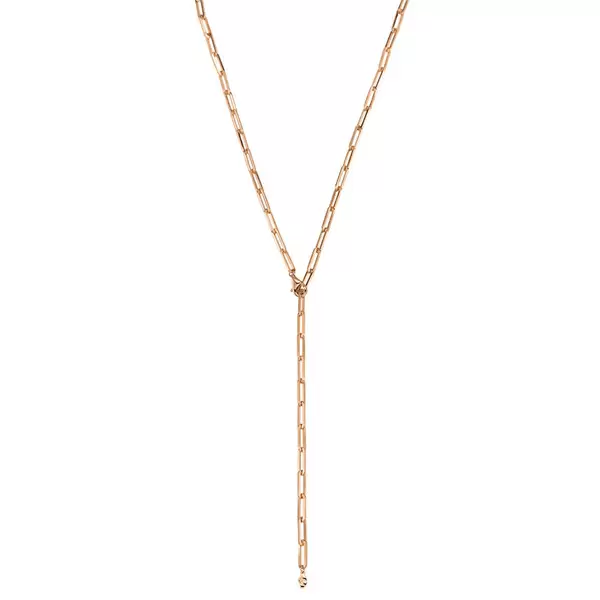 Leaf Jewelry Y-Halskette Square, 52cm, 18 K Rosegold vergoldet Jubiläumsangebot