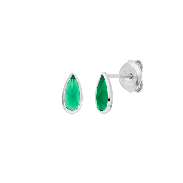 Leaf Jewelry Ohrstecker Gem Drop, Grüner Achat, 925 Sterlingsilber Neuheiten