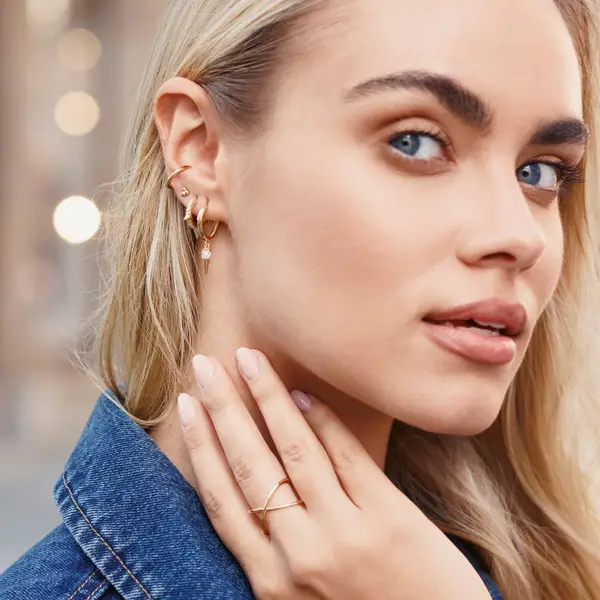Leaf Jewelry Ohrstecker Bubble, 18 K Gelbgold vergoldet Saisonale Angebote