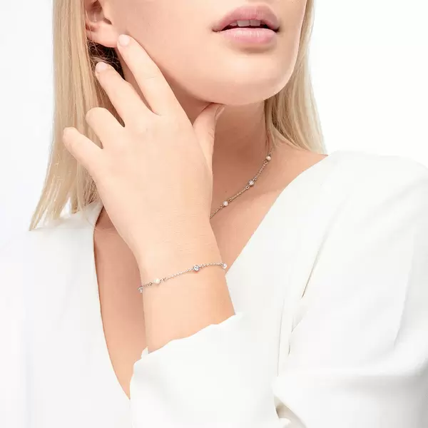 Leaf Jewelry Armkette Pure mit Süßwasserzuchtperlen, 925 Sterlingsilber Tägliche Deals