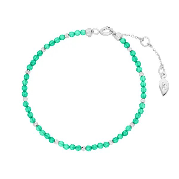 Leaf Jewelry Armkette Serenity, Grüner Achat, 925 Sterlingsilber VIP-Rabatte