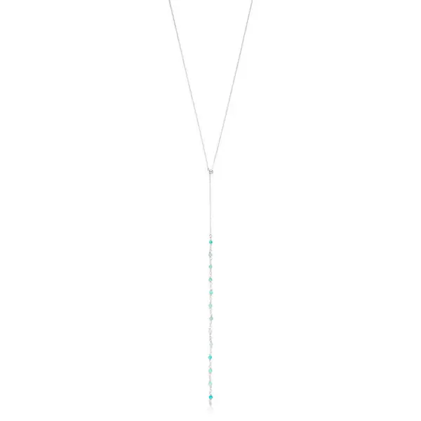 Leaf Jewelry Y-Halskette Rainbow, Amazonit, 925 Sterlingsilber Letzte 3 Tage