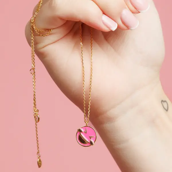 Leaf Jewelry Halskette "Joy" EMOJI, 18 K Gelbgold vergoldet Neueste Stile