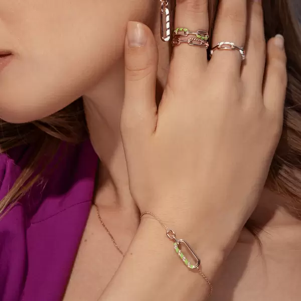 Leaf Jewelry Silber Armkette, Rosegold, Neon Twist Letzte 2 Tage