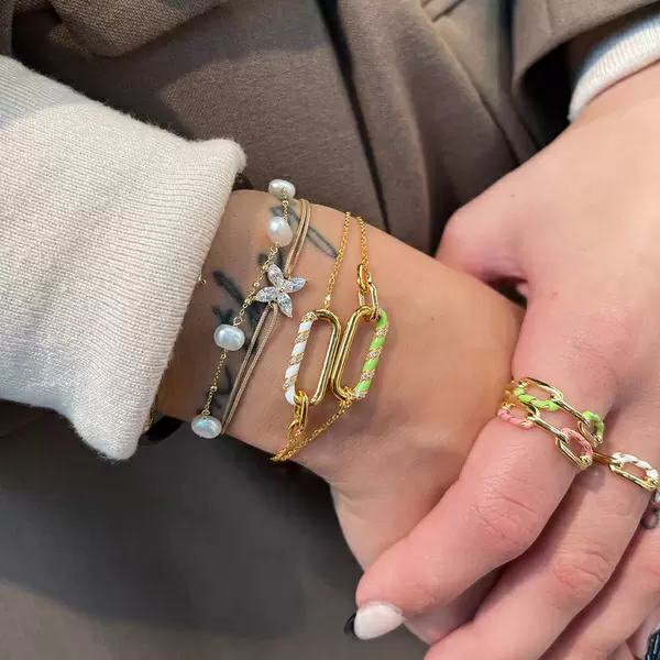 Leaf Jewelry Silber Armkette, Rosegold, Neon Twist Letzte 2 Tage