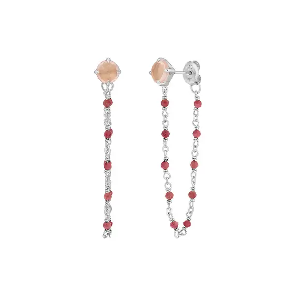 Leaf Jewelry Ohrhänger Flying Gems, Rosenquarz, 925 Sterlingsilber Nur für heute