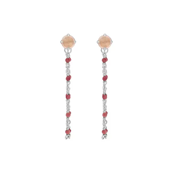 Leaf Jewelry Ohrhänger Flying Gems, Rosenquarz, 925 Sterlingsilber Nur für heute