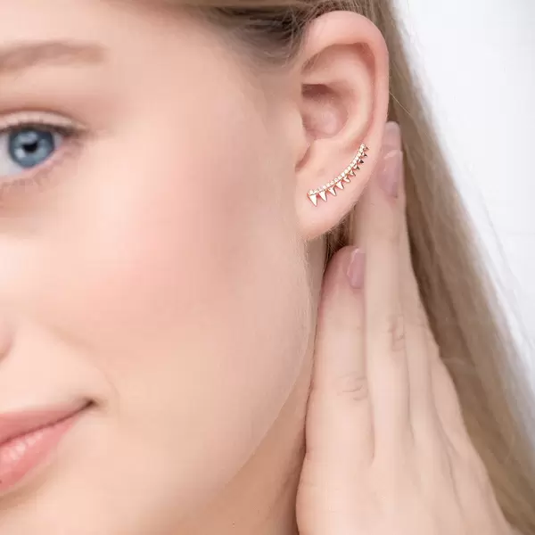 Leaf Jewelry Earclimber Memory II, 18 K Rosegold vergoldet Discount Store für neue Produkte