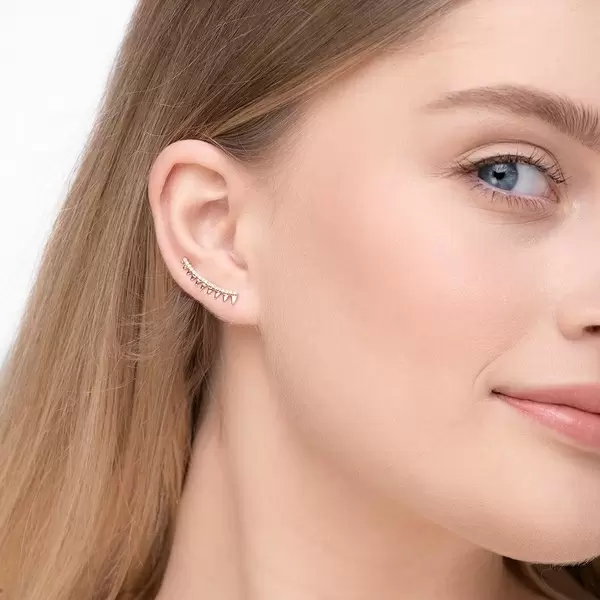 Leaf Jewelry Earclimber Memory II, 18 K Rosegold vergoldet Discount Store für neue Produkte