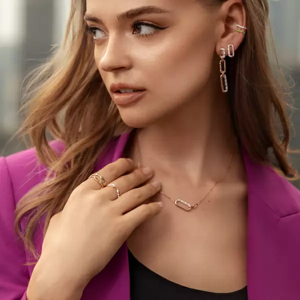 Leaf Jewelry Silber Halskette, Rosegold, Neon Twist Nur noch ein Tag übrig