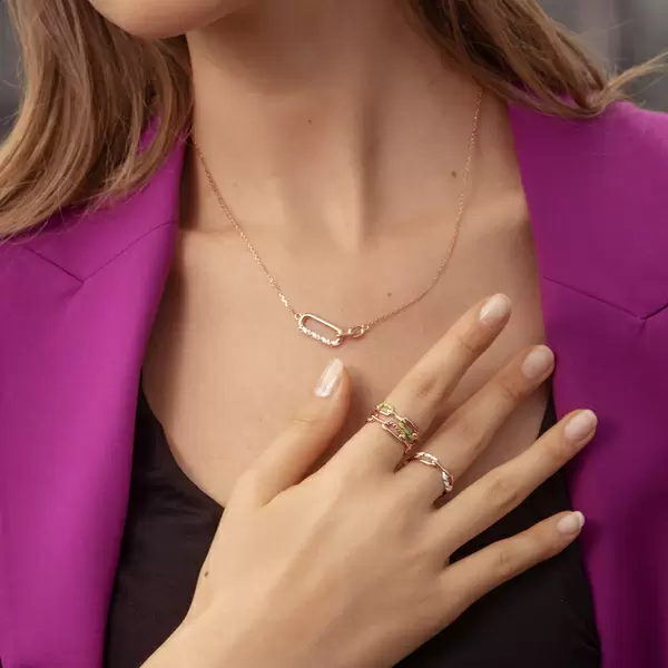 Leaf Jewelry Silber Halskette, Rosegold, Neon Twist Nur noch ein Tag übrig