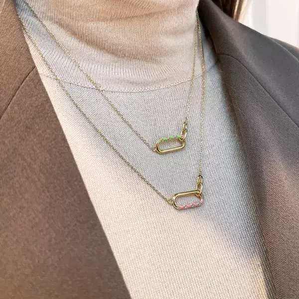 Leaf Jewelry Silber Halskette, Rosegold, Neon Twist Nur noch ein Tag übrig