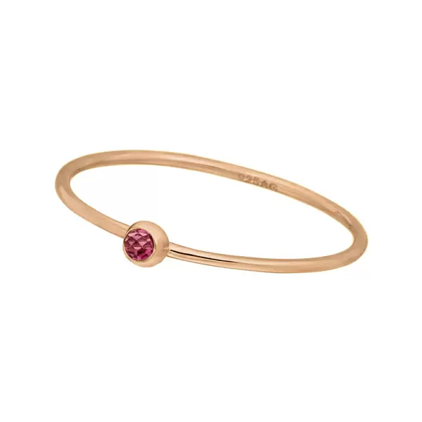 Leaf Jewelry Ring Solitaire, Ruby, 18 K Rosegold vergoldet, Gr.50 Super Rabatt