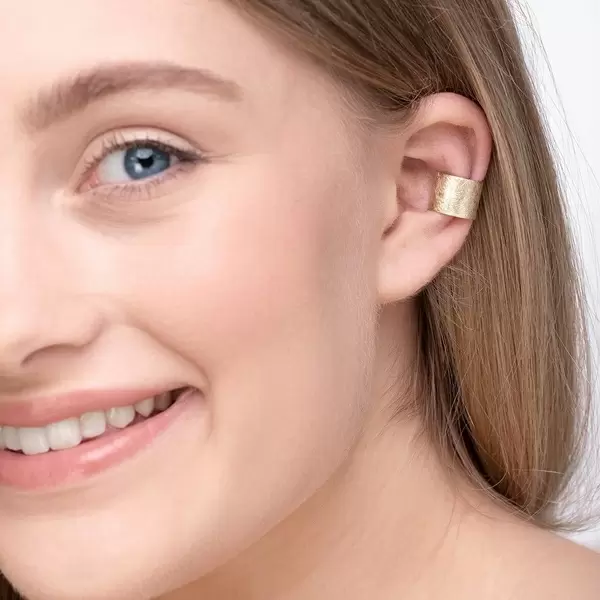 Leaf Jewelry Earcuff Matt, 10mm, 18 K Rosegold vergoldet Riesige Rabatte