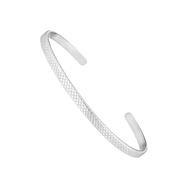 Leaf Jewelry Armreif Plaid, matt, 925 Sterlingsilber Kostenloser Versand international