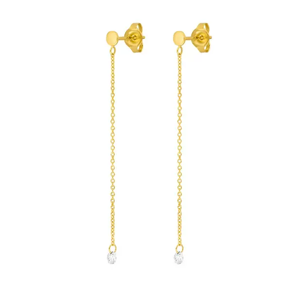 Leaf Jewelry Ohrringe Pure Kette, 18 K Gelbgold Meist gekauft