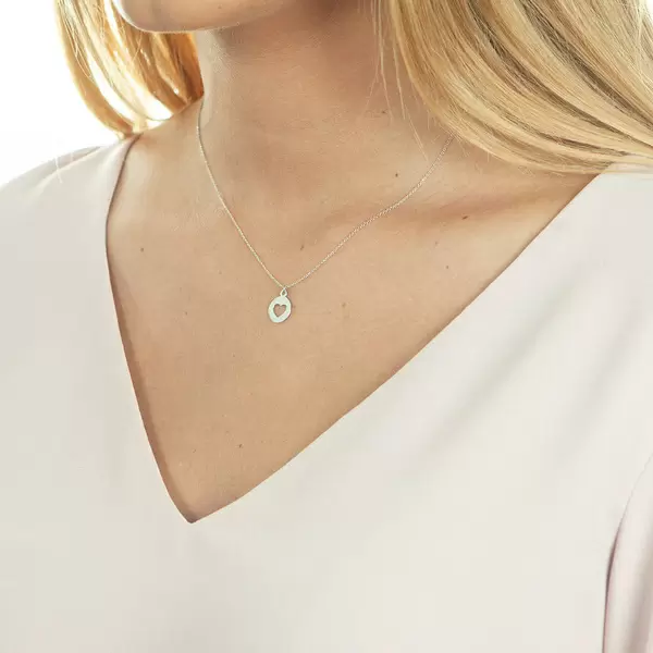 Leaf Jewelry Halskette Heart, 14 K Weißgold Kostenloser Versand