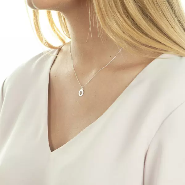 Leaf Jewelry Halskette Heart, 14 K Weißgold Kostenloser Versand