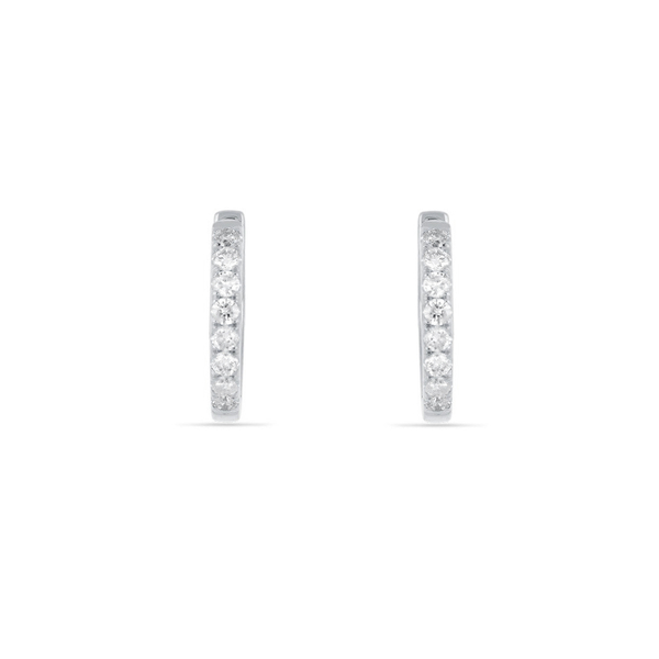 Leaf Jewelry Creole mit Diamanten, 18K Weißgold Limitierter Zeitrabatt
