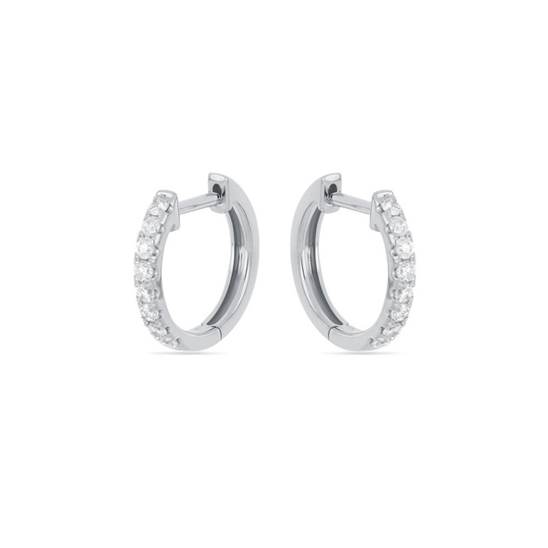 Leaf Jewelry Creole mit Diamanten, 18K Weißgold Limitierter Zeitrabatt