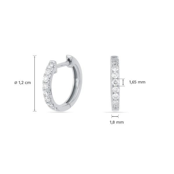 Leaf Jewelry Creole mit Diamanten, 18K Weißgold Limitierter Zeitrabatt