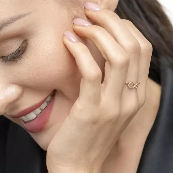 Leaf Jewelry Infinityring mit Diamanten, 18 K Rosegold Fabrik Onlineshop