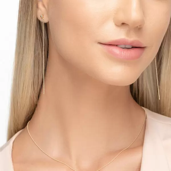 Leaf Jewelry Ohrringe Ball Chain, 14 K Gelbgold Großer Ausverkauf