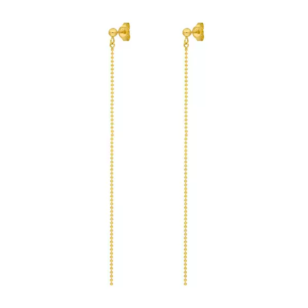 Leaf Jewelry Ohrringe Ball Chain, 14 K Gelbgold Großer Ausverkauf