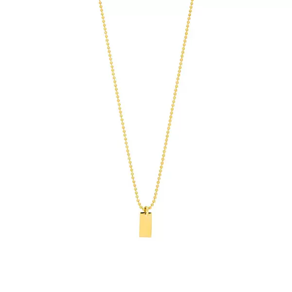 Leaf Jewelry Halskette Tiny Dog Tag, 14 K Gelbgold Exklusivangebot