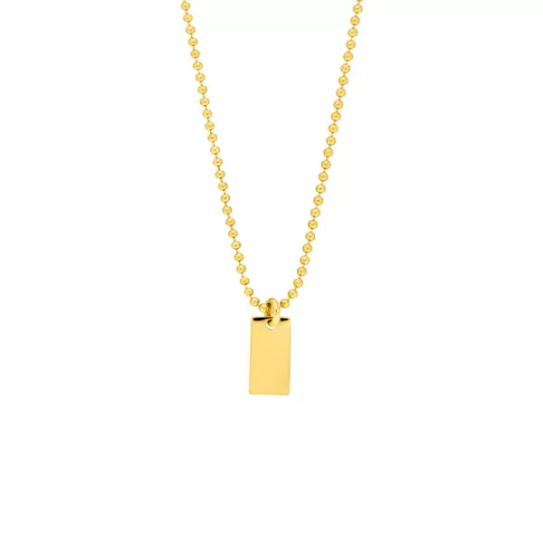 Leaf Jewelry Halskette Tiny Dog Tag, 14 K Gelbgold Exklusivangebot