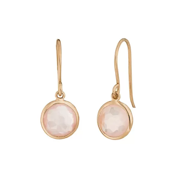 Leaf Jewelry Ohrringe Rosenquarz, 14 K Rosegold Preisnachlass