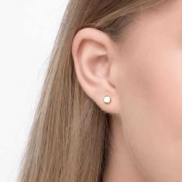 Leaf Jewelry Ohrstecker Disc, 14 K Gelbgold Osterangebot