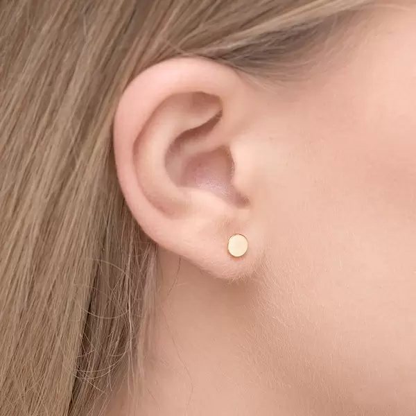 Leaf Jewelry Ohrstecker Disc, 14 K Gelbgold Osterangebot