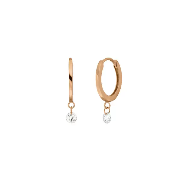 Leaf Jewelry Creole Pure mit Diamanten, 18 K Rosegold Muttertagsangebot