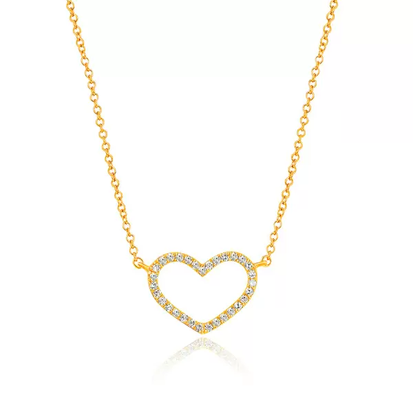 Leaf Jewelry Halskette Heart mit Diamanten, 18 K Gelbgold Vatertagsangebot