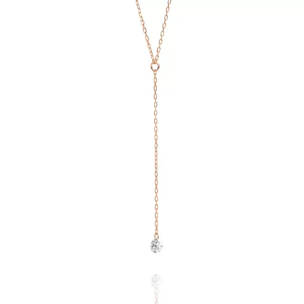 Leaf Jewelry Halskette Y-Pure Diamant, 18 K Rosegold Jubiläumsangebot