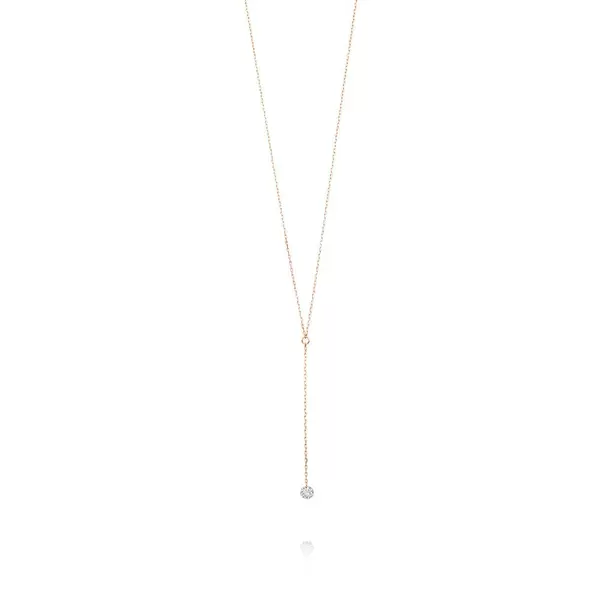 Leaf Jewelry Halskette Y-Pure Diamant, 18 K Rosegold Jubiläumsangebot