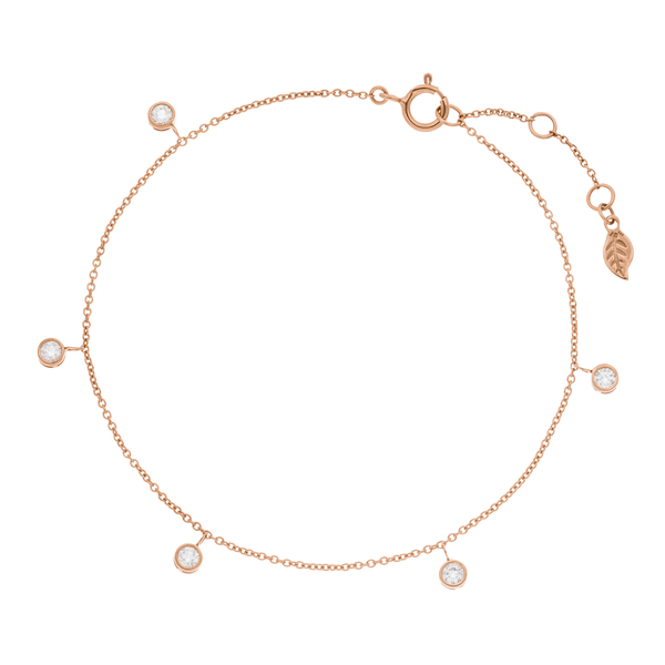Leaf Jewelry Armkette "my first diamond" Charms, 14 K Rosegold Top Angebot