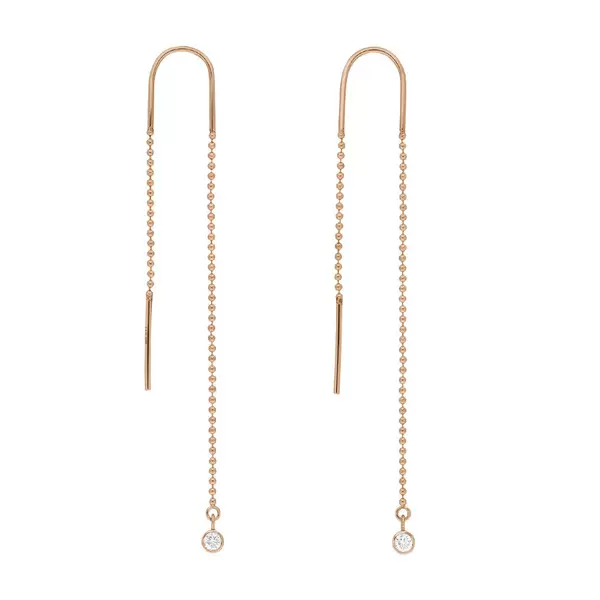 Leaf Jewelry Ohrringe "my first diamond", ball chain, 14 K Rosegold Online Outlet
