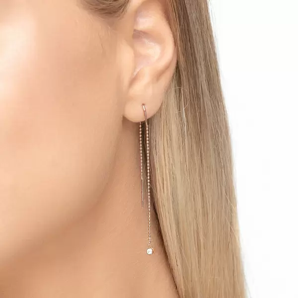 Leaf Jewelry Ohrringe "my first diamond", ball chain, 14 K Rosegold Online Outlet