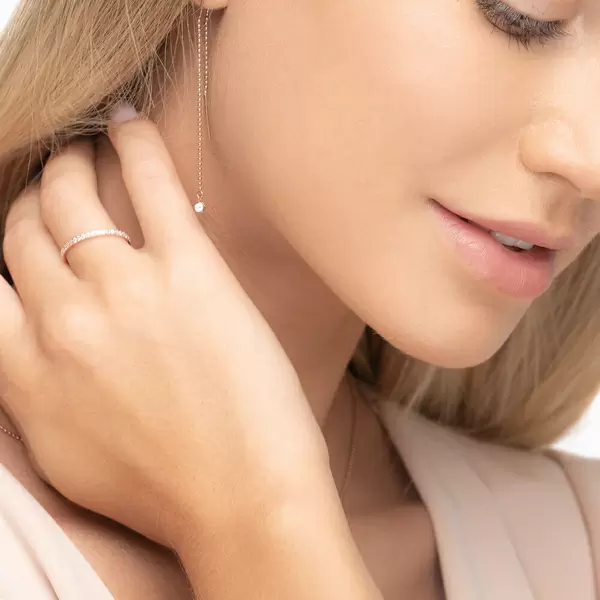 Leaf Jewelry Ohrringe "my first diamond", ball chain, 14 K Rosegold Online Outlet