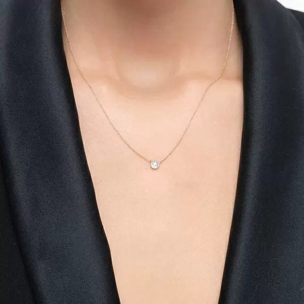 Leaf Jewelry Halskette Pavé II mit Diamanten, 18 K Gelbgold Große Rabatte