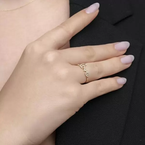 Leaf Jewelry Ring Love 18K Gelbgold mit Diamanten Bestseller