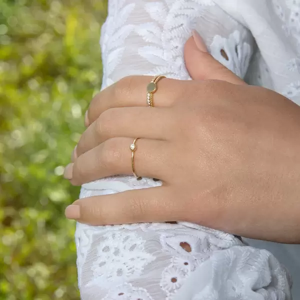 Leaf Jewelry Ring "my first diamond", 14 K Gelbgold Tägliche Deals