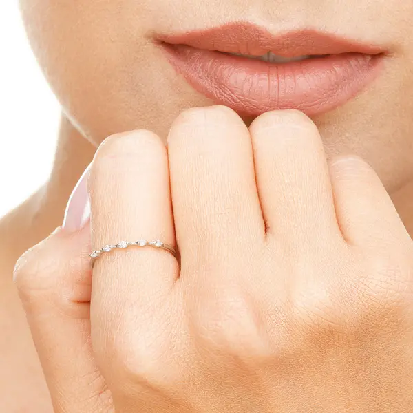 Leaf Jewelry Ring mit 5 Diamanten, 14K Weißgold Sonderangebote