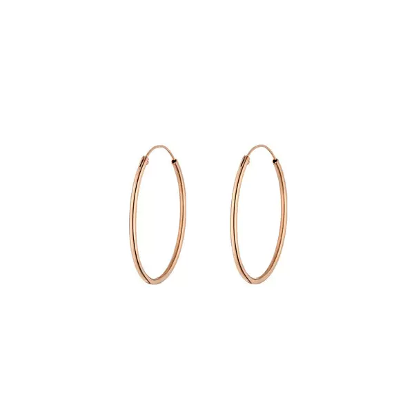 Leaf Jewelry Creole Rund M, 30mm, 14 K Rosegold VIP-Rabatte