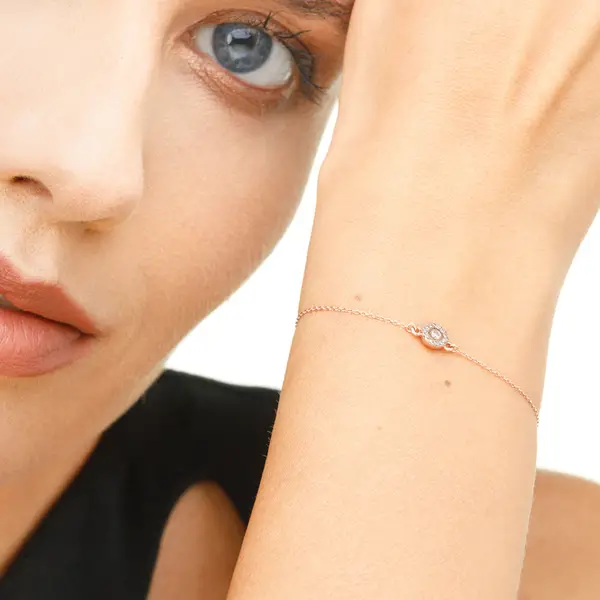 Leaf Jewelry Armkette Pavé II mit Diamanten, 18 K Rosegold Tiefpreis