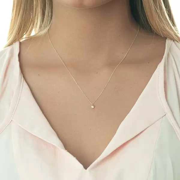 Leaf Jewelry Halskette Cabochon, Mondstein, 14 K Gelbgold Kostenlose Rückgabe
