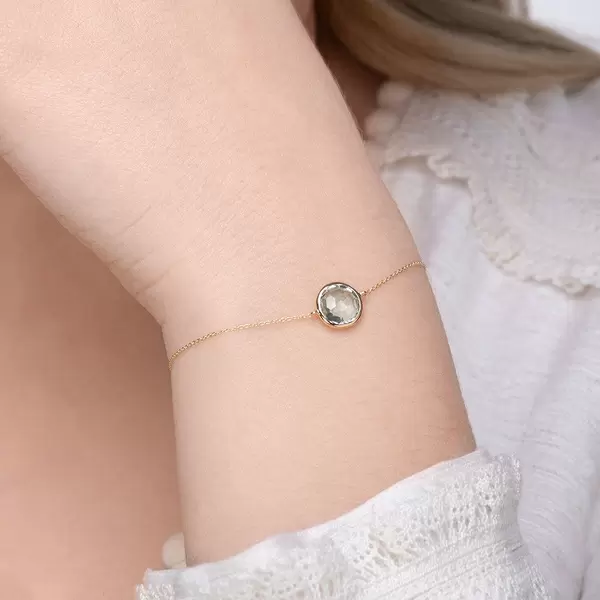 Leaf Jewelry Armkette Green Amethyst, 14 K Gelbgold Begrenzte Freigabe